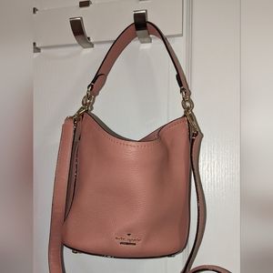 Kate spade Jackson Street Rubie leather suede Pink Bucket Crossbody bag